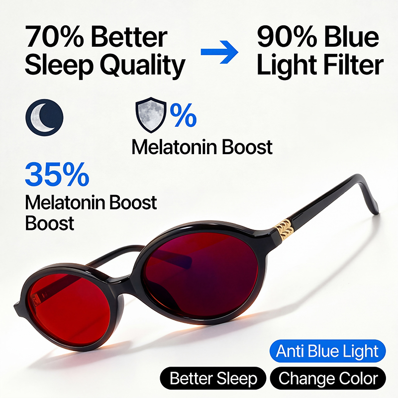 Gaming Glasses Tinted - Gafas ovaladas con filtro de luz