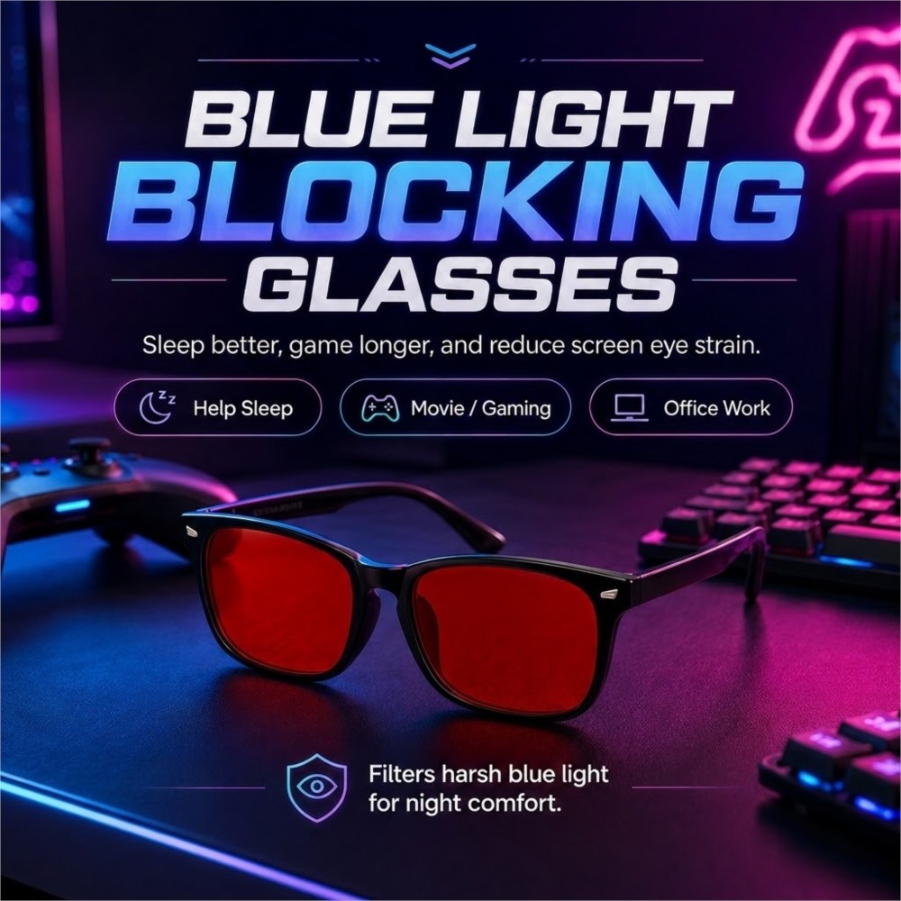 Gaming Glasses Tinted - Gafas de Juego Anti Luz Azul