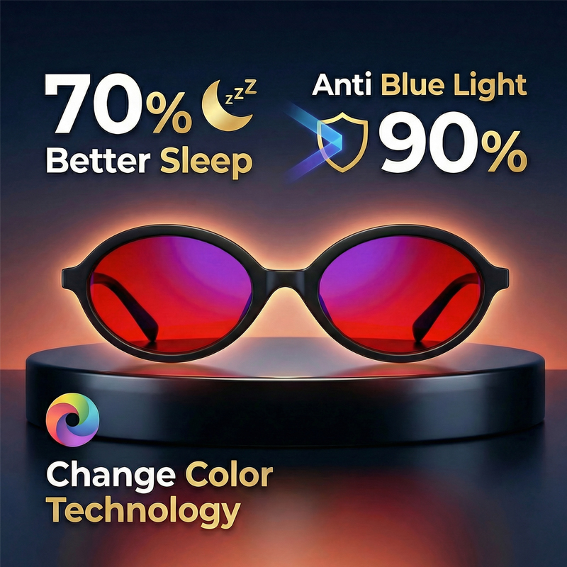 Gaming Glasses Tinted - Gafas Ovaladas Anti Luz Azul para