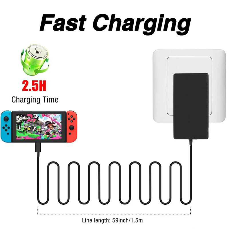 Gaming Accessories Wall - Adaptador de Enchufe para UE, EE.