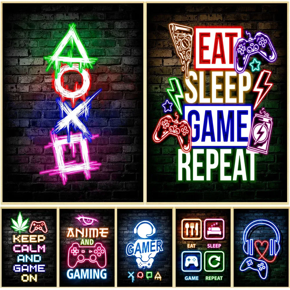 Gaming Accessories Wall - Pósteres de Arte Mural con Diseño