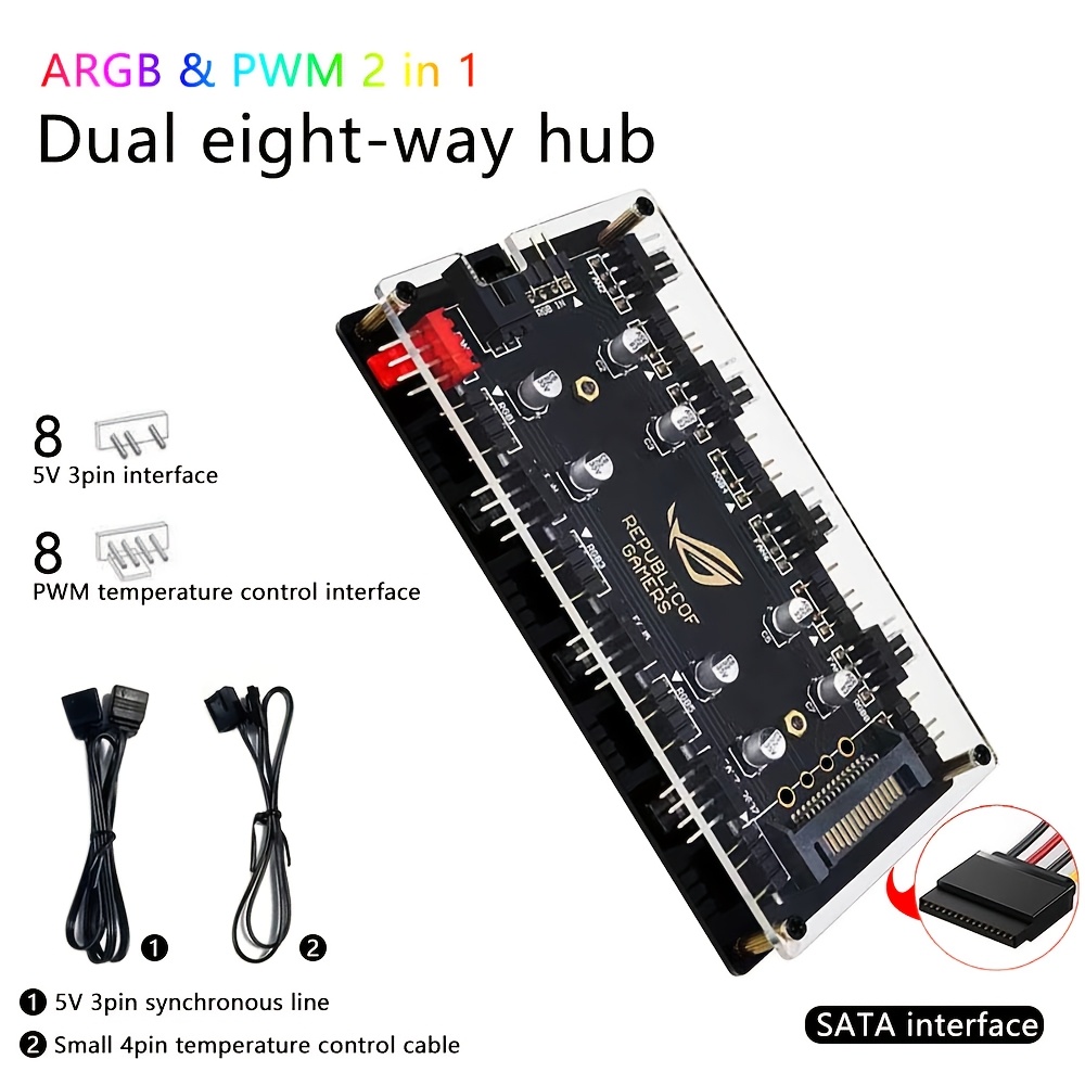 Hub de Ventiladores Dual de 8  - Rgb Hub Sync reseña y precio